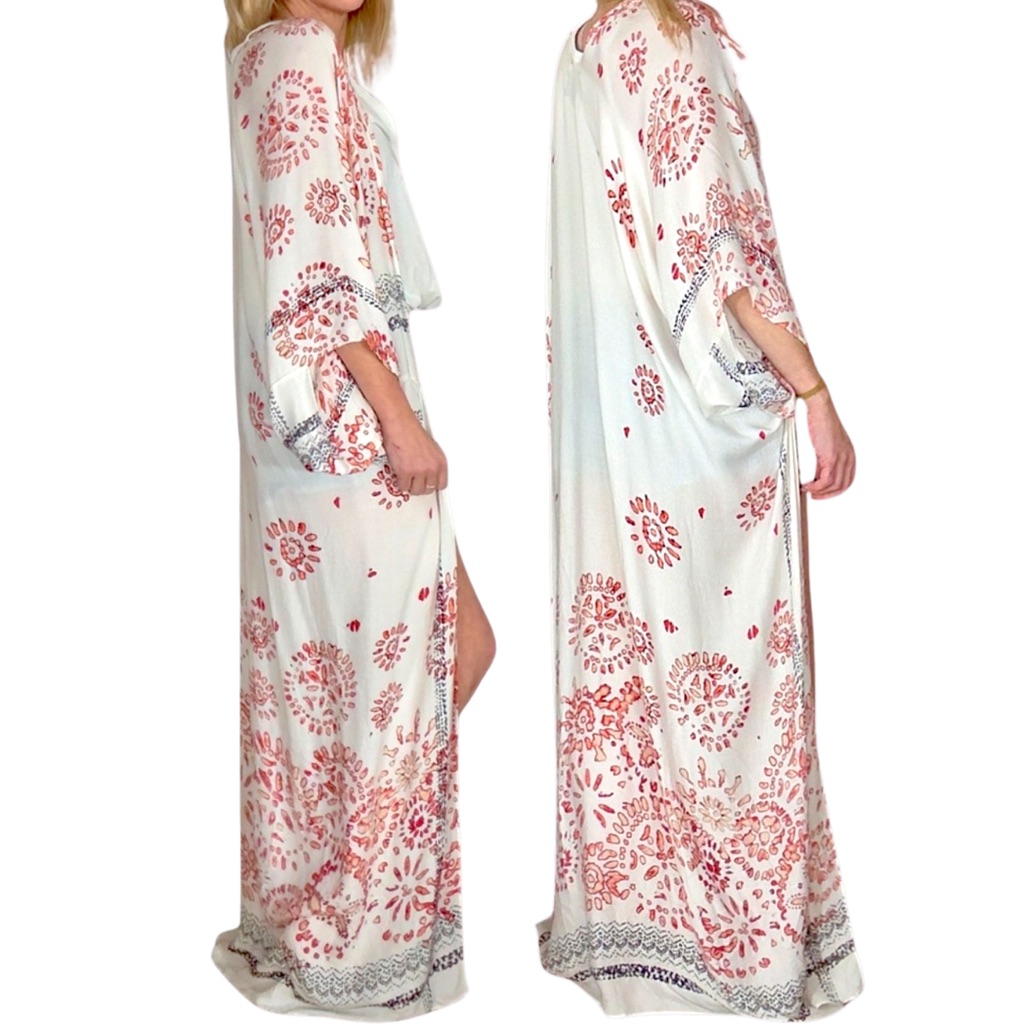 Boutique* Boho Print Summer Kimono Duster